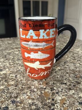 God bless Our Lake Home XL Coffee Mug